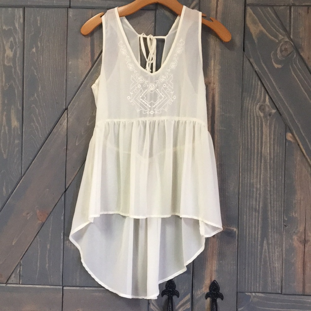 Sheer sleeveless top